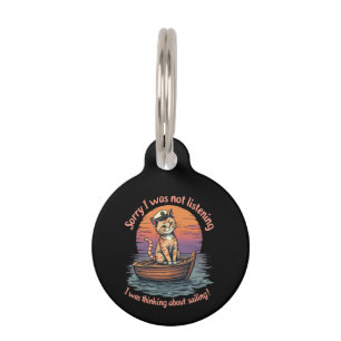 Placa Para Mascotas Siento no haber escuchado, estaba pensando en nave