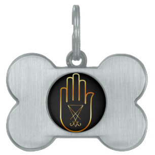 Placa Para Mascotas Sigil de Lucifer en una palma