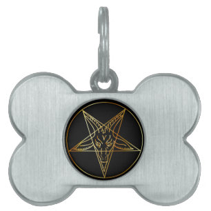 Placa Para Mascotas Sigil de oro de Baphomet