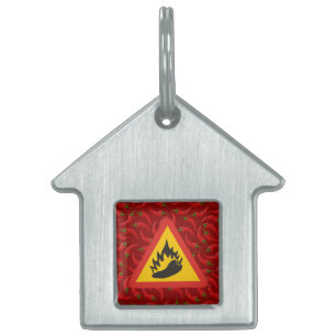 Placa Para Mascotas Signo de peligro de pimienta caliente