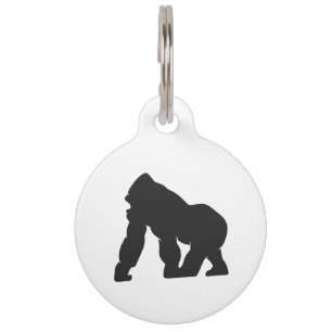 Placa Para Mascotas Silhouette de gorila