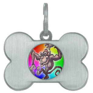 Placa Para Mascotas Silly Monkey