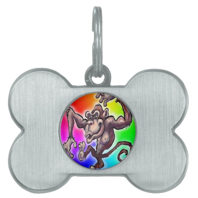 Placa Para Mascotas Silly Monkey (Frente)