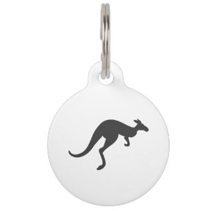 Placa Para Mascotas silueta canguro - Elegir color de fondo