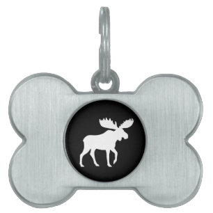 Placa Para Mascotas Silueta de alce