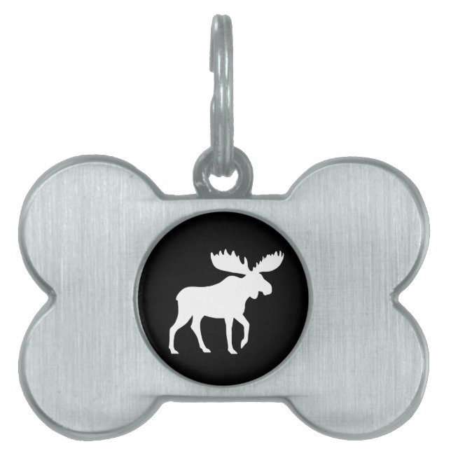 Placa Para Mascotas Silueta de alce (Frente)