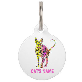 Placa Para Mascotas Silueta de gato Sphynx personalizada con estampado