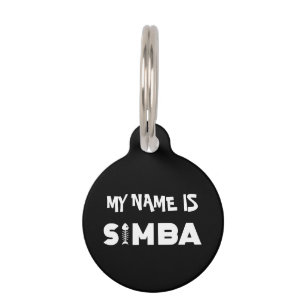 Placa Para Mascotas Simba Cat Pet ID Etiqueta