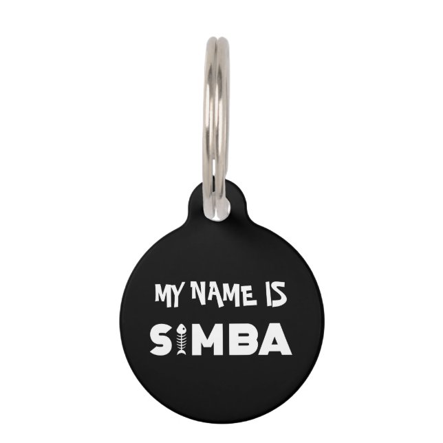 Placa Para Mascotas Simba Cat Pet ID Etiqueta (Anverso)