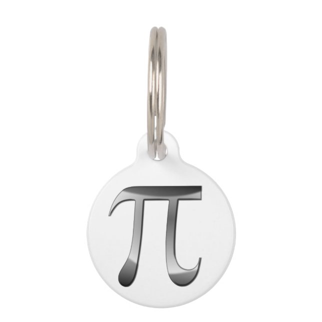 Placa Para Mascotas Simbolismo Plata Luminoso Pi (Anverso)