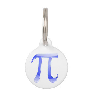 Placa Para Mascotas Símbolo azul brillante Pi