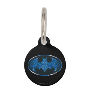 Placa Para Mascotas Símbolo azul del palo del humo