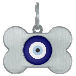 Placa Para Mascotas Símbolo azul malvado Ojo Buena suerte y protección