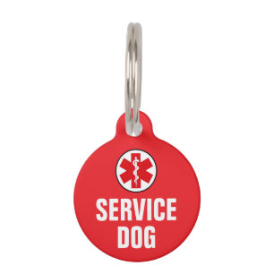 Placa Para Mascotas Símbolo de Alerta Médica de Animal de Servicio Can