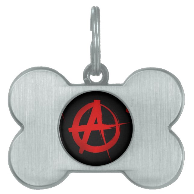 Placa Para Mascotas Símbolo de anarquía (Frente)