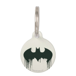 Placa Para Mascotas Símbolo de Batman Logo de Spraypaint