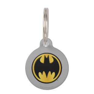 Placa Para Mascotas Símbolo de Batman Logotipo de redondeo clásico