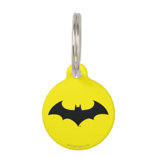 Placa Para Mascotas Símbolo de Batman Logotipo de silueta simple