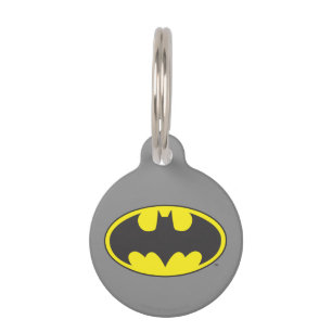 Placa Para Mascotas Símbolo de Batman Logotipo del Óvalo de Bat