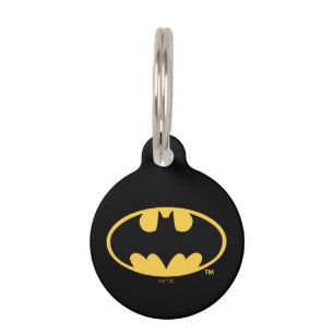 Placa Para Mascotas Símbolo de Batman Logotipo Oval