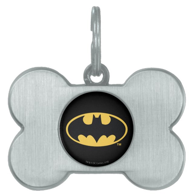 Placa Para Mascotas Símbolo de Batman | Logotipo Oval (Frente)