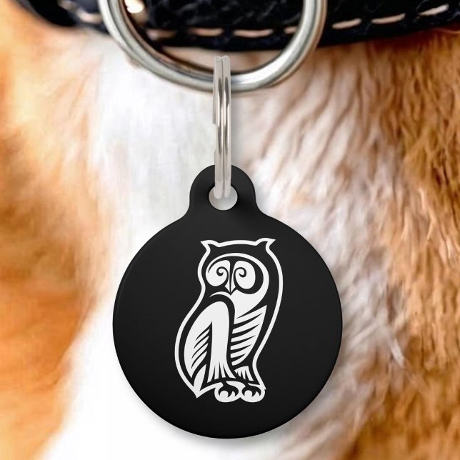 Placa Para Mascotas Símbolo de búho blanco (Subido por el creador)