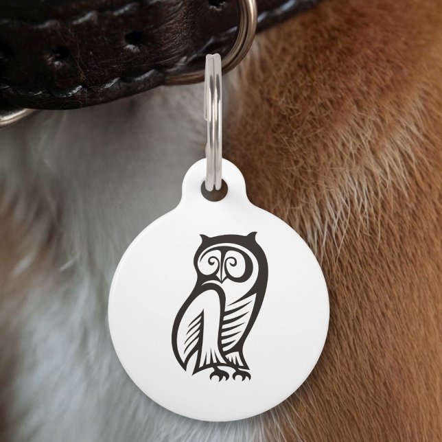 Placa Para Mascotas Símbolo de búho negro (Subido por el creador)