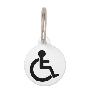 Placa Para Mascotas Símbolo de discapacidad desactivado