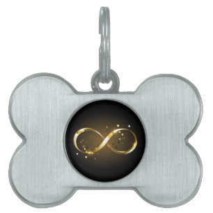 Placa Para Mascotas Símbolo de infinito dorado