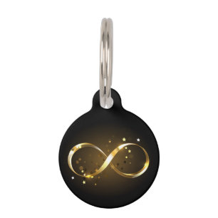 Placa Para Mascotas Símbolo de infinito dorado