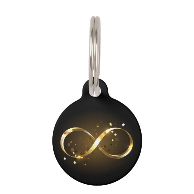 Placa Para Mascotas Símbolo de infinito dorado (Anverso)