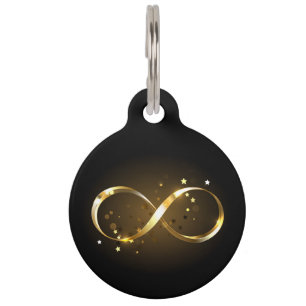 Placa Para Mascotas Símbolo de infinito dorado