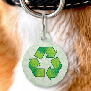 Placa Para Mascotas Símbolo de reciclaje