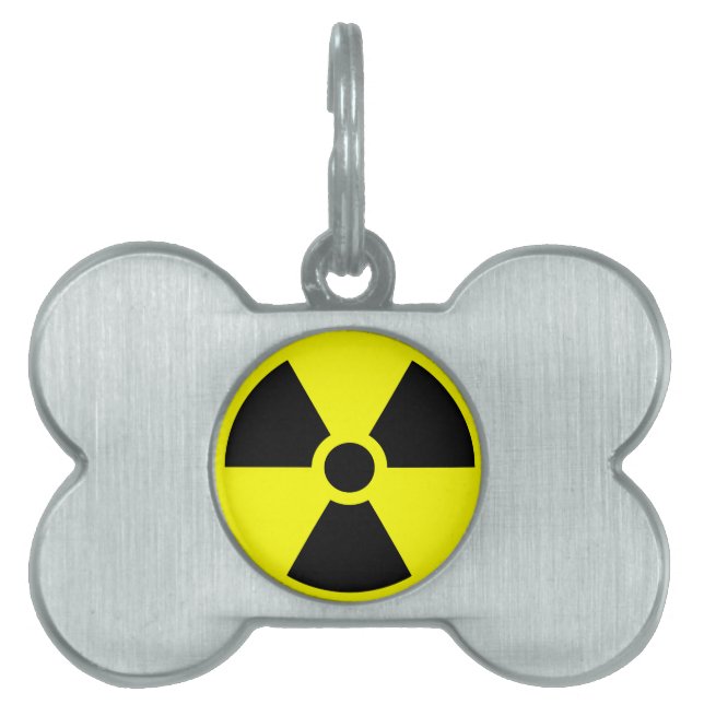 Placa Para Mascotas Símbolo de trébol de radiación (Frente)