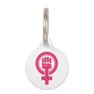 Placa Para Mascotas Símbolo femenino de resistencia