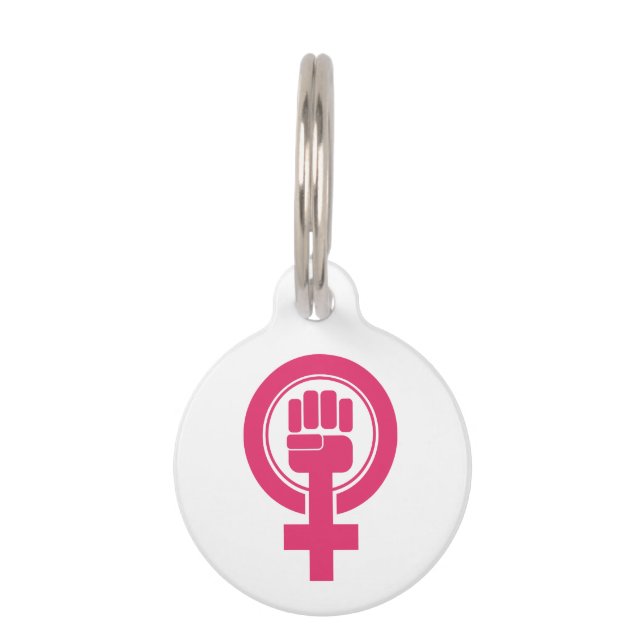 Placa Para Mascotas Símbolo femenino de resistencia (Anverso)