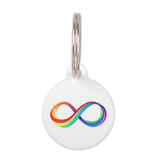 Placa Para Mascotas Símbolo infinito arcoiris en capas