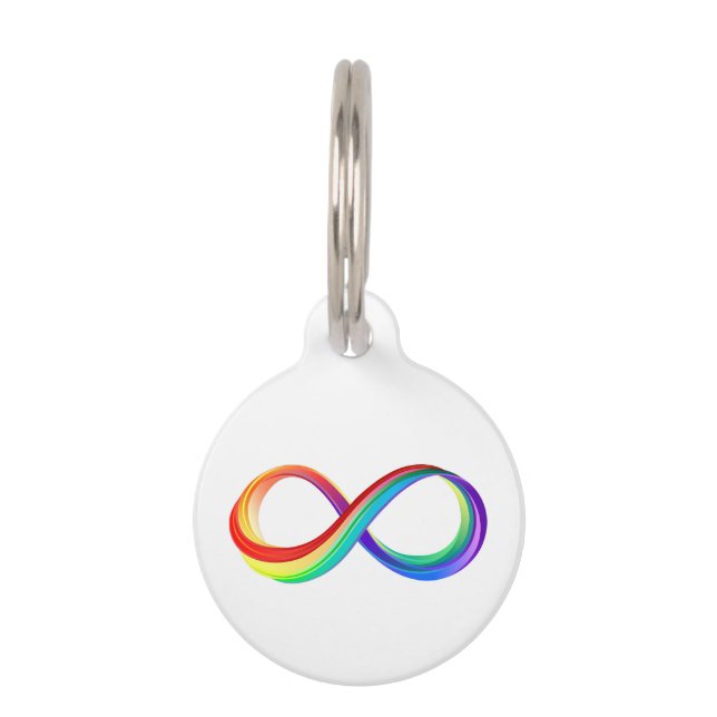 Placa Para Mascotas Símbolo infinito arcoiris en capas (Anverso)