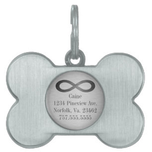Placa Para Mascotas Símbolo infinito sobre textura falsa Metalizado de