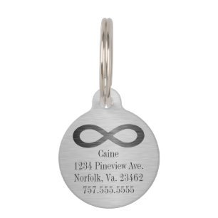 Placa Para Mascotas Símbolo infinito sobre textura falsa Metalizado de
