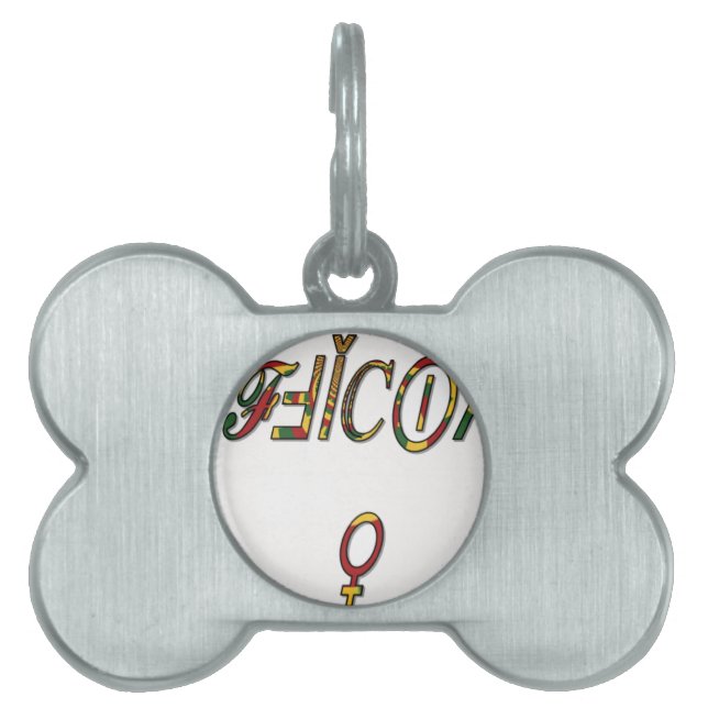 Placa Para Mascotas "Símbolo OFICIAL Femenino impresión de arte (Frente)