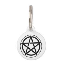 Placa Para Mascotas Símbolo pentagram - estrella de cinco puntas