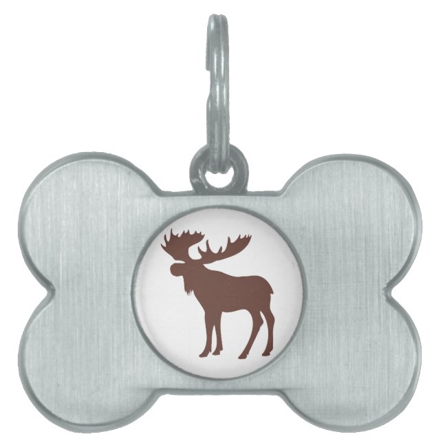Placa Para Mascotas Símbolo sencillo de color marrón (Frente)