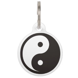 Placa Para Mascotas Símbolo Yin Yang - diseño de tatuaje sólido