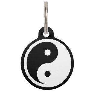 Placa Para Mascotas Símbolo Yin Yang - diseño de tatuaje sólido 2