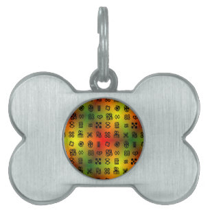 Placa Para Mascotas Símbolos Adinkra con colores africanos