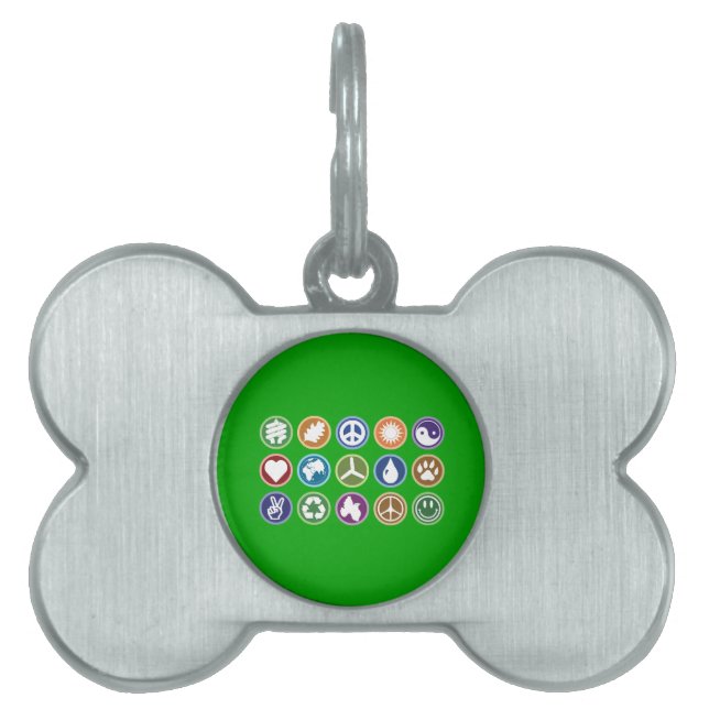 Placa Para Mascotas Símbolos ecológicos (Frente)