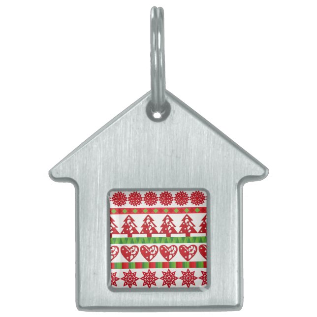 Placa Para Mascotas Símbolos navidades (Frente)