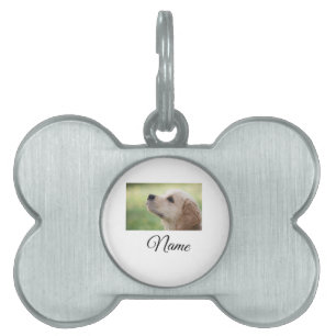 Placa Para Mascotas Simple colorful animal add name photo custom throw