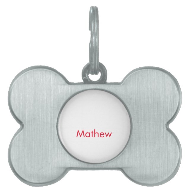 Placa Para Mascotas simple initial letter monogram add your name lett  (Frente)